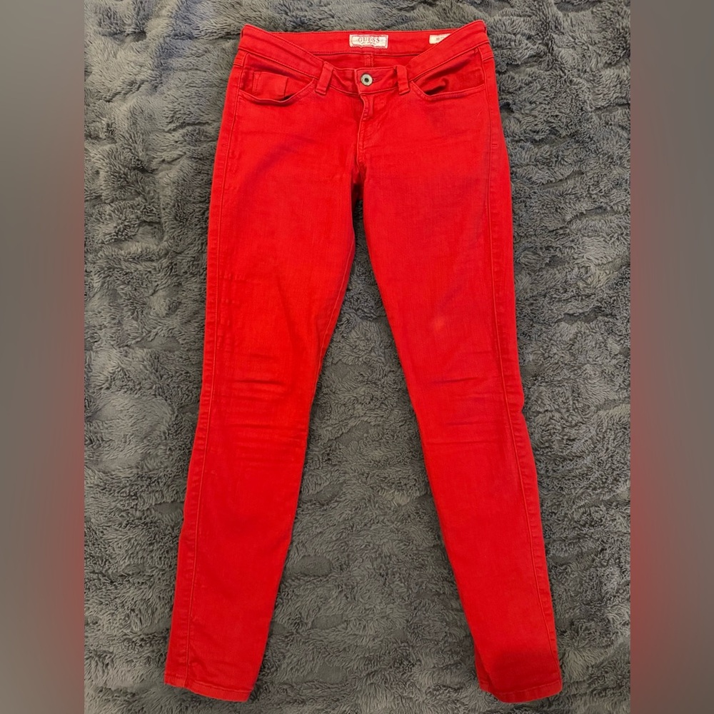 Guess Brittney Skinny Red Jeans Size 25